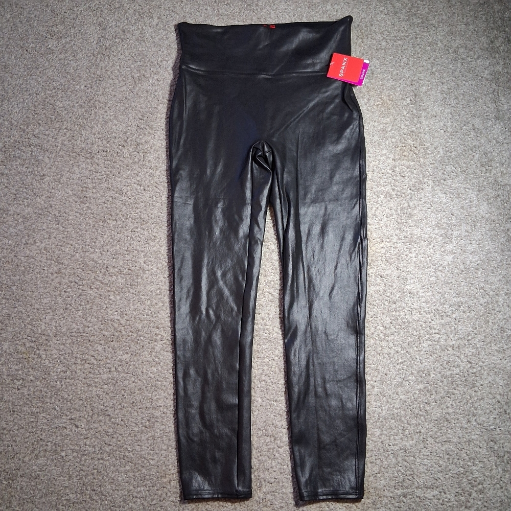 Women's Spanx Legging XL Petite Faux Leather Black